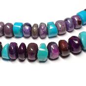 Sugilite "4" bracelet avec turquoise