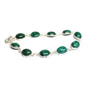Malachite - Bracelet Ovale en Argent (Lot de 3 pièce)