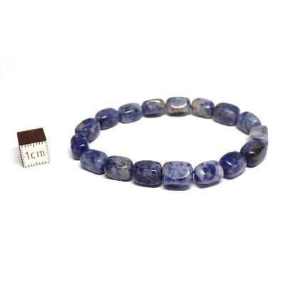 Sodalite - Bracelet pierre roulée carrée