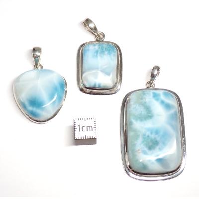 Larimar Pendentifs Argent (Lot de 3 pièces) 15743