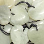 Jade de Chine avec cordon - pendentif coeur