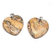 Jaspe Leopard - pendentif coeur