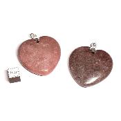 Rhodonite - pendentif coeur