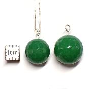 Agate Verte Teinte - Pendentif boule