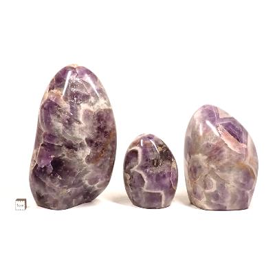 Améthyste à Chevrons - Forme libre n°11 (Lot de 3 pièces)