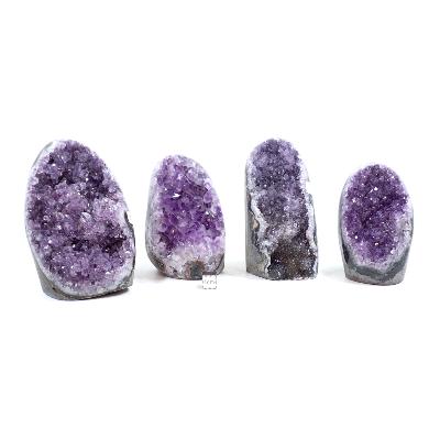 Améthyste mini géode - pierre brute n°03 ( Lot de 4 pièces )