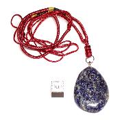 Lapis Lazuli qualité "B" avec cordon - pendentif pierre plate