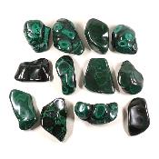 Malachite - Forme libre (morceau polie) n°10 ( Lot de 12 pièces )