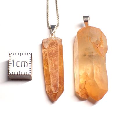 Cristal Tangerine - Pendentif pierre brute