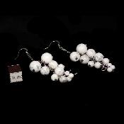 Howlite - Boucles d'oreilles en grappes