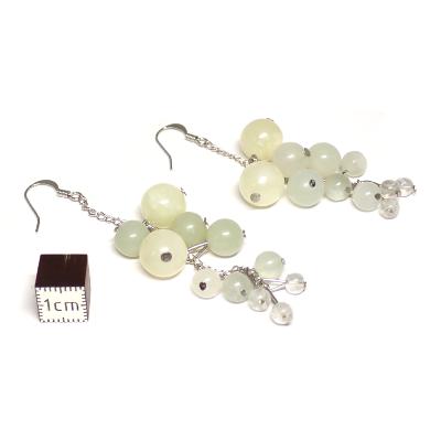 Jade de Chine - Boucles d'oreilles en grappes