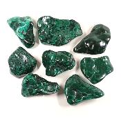 Malachite - Forme libre (morceau polie) n°09 ( Lot de 8 pièces )