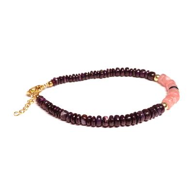 Sugilite "3" bracelet avec rhodochrosite