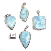 Larimar Pendentifs Argent (Lot de 4 pièces) 15745