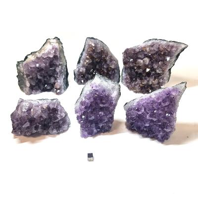 Améthyste morceaux base sciée - pierre brute n°04 ( Lot de 6 pièces )