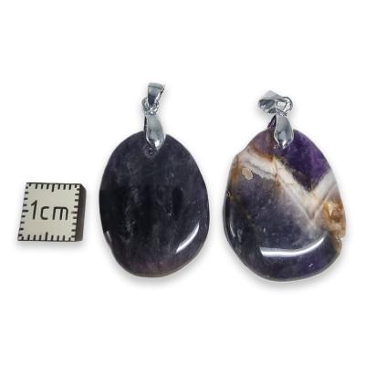 Amethyte de France - pendentif mini pierre plate