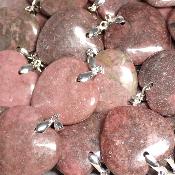 Rhodonite - pendentif coeur