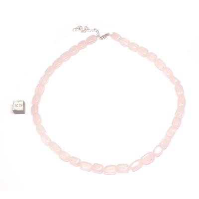 Quartz Rose - Collier Roulé Carré