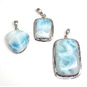 Larimar Pendentifs Argent (Lot de 3 pièces) 15743
