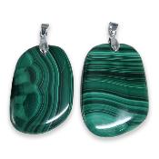 Malachite - pendentif mini pierre plate