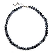 Obsidienne Neige - Collier Boule