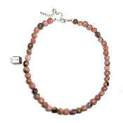 Rhodonite - Collier pierre roulée