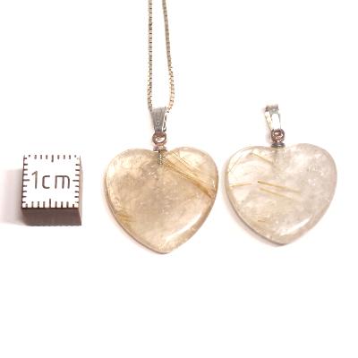 Cristal Rutile - Pendentif Coeur