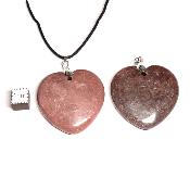 Rhodonite - pendentif coeur