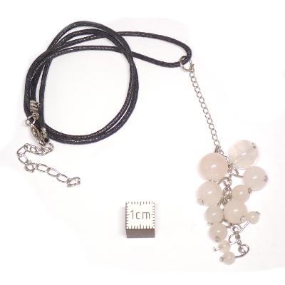 Quartz Rose avec cordon - pendentif grappe