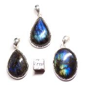 Labradorite Pendentifs Argent (Lot de 3 pièces) 15754