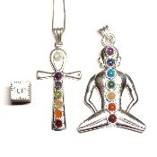 7 chakras - Pendentif divers forme en métal