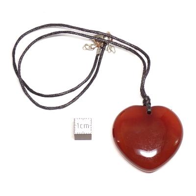 Cornaline avec cordon - pendentif coeur