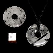 Cristal de roche avec inclusions de Tourmaline - Donut