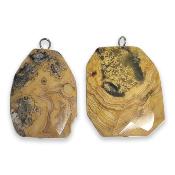 Agate Crazy Lace - pendentif mini pierre plate