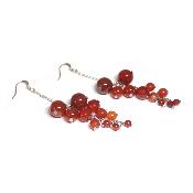 Cornaline - Boucles d'oreilles en grappes