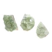 Fluorine verte cristallisée - Pierre Brute n°01 (Lot de 3 pièces)