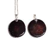 Grenat Rouge - pendentif mini pierre plate