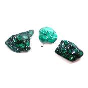 Malachite - Forme libre (morceau polie) n°04 ( Lot de 3 pièces )