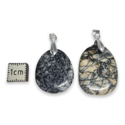 Pinolite - pendentif mini pierre plate