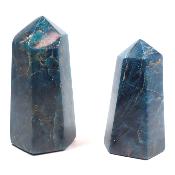 Apatite Bleue - Pointe Unique Polie n°02 ( Lot de 2 pièces )