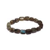 Labradorite - Bracelet pierre roulée carrée