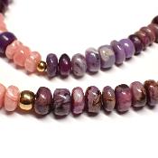 Sugilite "6" bracelet avec rhodochrosite