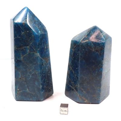 Apatite Bleue - Pointe Unique Polie n°04 ( Lot de 2 pièces )