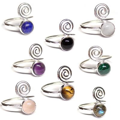 Mixte - Bagues Spirale Réglable en Argent (Lot de 5 pièce)