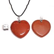 Jaspe Rouge  - pendentif coeur