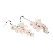 Quartz Rose - Boucles d'oreilles en grappes