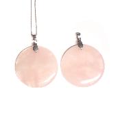 Quartz Rose - Pendentif Cercle