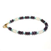 Sugilite "3" bracelet avec turquoise et opale (Lot de 1 pièce)