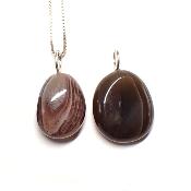 Agate Botswana - Pendentif pierre roulée