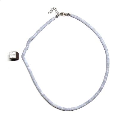 Calcédoine Bleue - Collier Tube